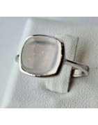Bague Quartz rose argent 925 Taille 52