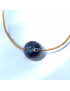 Pendentif Fluorite bleue Boule avec chaîne dorée (s)