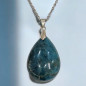 Pendentif Apatite bleue Goutte avec Chaîne acier(s)