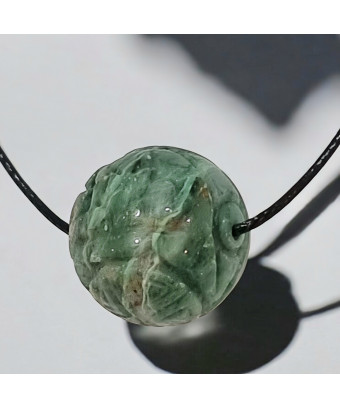 Pendentif Jaspe vert Boule...