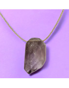 Pendentif Améthyste sur Cordon Or réglable (s)