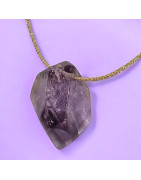Pendentif Améthyste sur Cordon Or réglable (s)