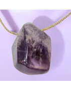 Pendentif Améthyste sur Cordon Or réglable (s)