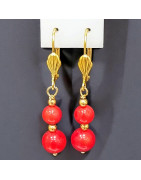 Boucles Corail Bambou Plaqué or (s)