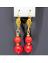 Boucles Corail Bambou Plaqué or (s)