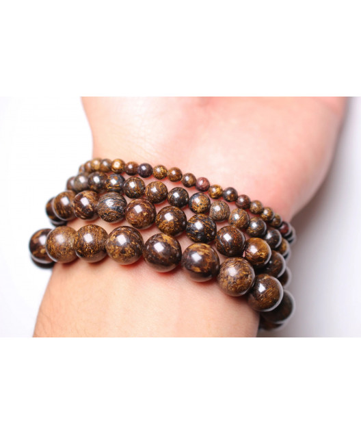 Bracelet Bronzite Pierres rondes (s)