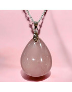 Pendentif Quartz rose Goutte avec Chaine (s)