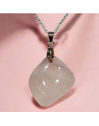 Pendentif Quartz rose avec Chaîne (s)