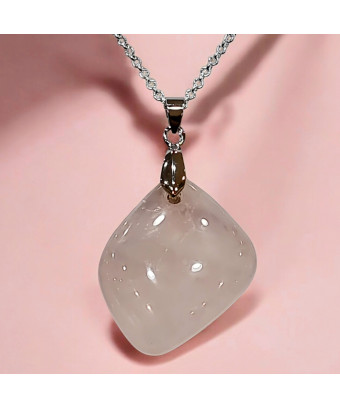 Pendentif Quartz rose avec Chaîne (s)