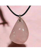 Pendentif Quartz rose avec Cordon (s)