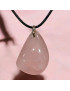 Pendentif Quartz rose avec Cordon (s)