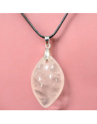 Pendentif Quartz rose avec Cordon (s)