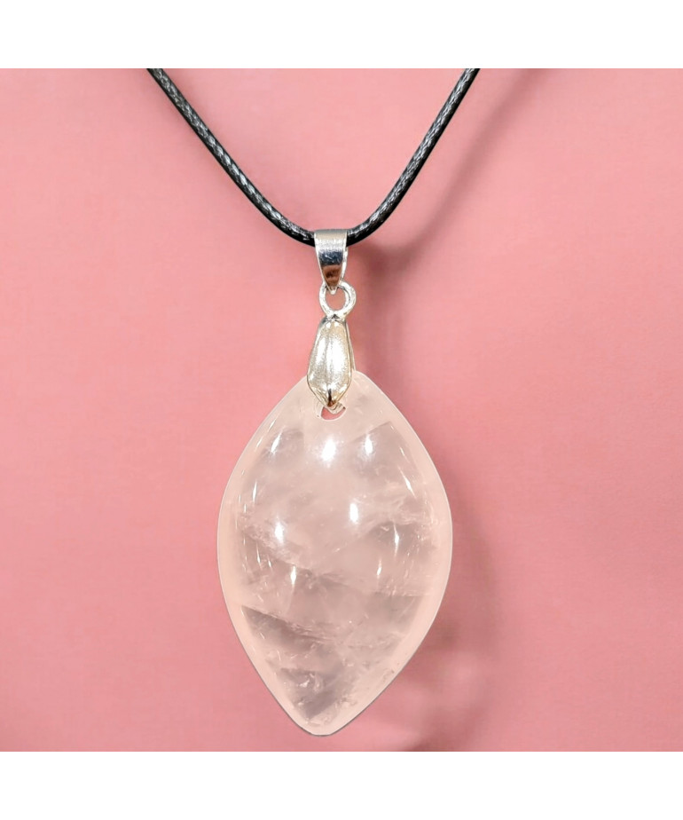 Pendentif Quartz rose avec Cordon (s)