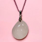 Pendentif Quartz rose avec Chaîne émaillée rose (s)