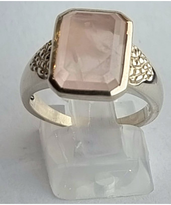Bague Quartz rose argent 925 Taille 59