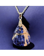 Pendentif Sodalite Goutte avec Chaîne (s)