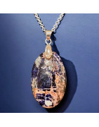 Pendentif Sodalite Ovale avec Chaîne (s)