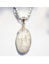 Pendentif Pierre de lune avec Chaîne émaillée Blanche (s)