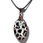 Pendentif Septaria noire Ovale avec Cordon réglable (s)