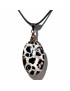 Pendentif Septaria noire Ovale avec Cordon réglable (s)
