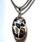 Pendentif Septaria noire Ovale avec Cordon réglable (s)