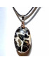 Pendentif Septaria noire Ovale avec Cordon réglable (s)
