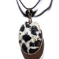 Pendentif Septaria noire Ovale avec Cordon réglable (s)