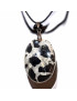 Pendentif Septaria noire Ovale avec Cordon réglable (s)