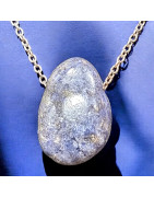 Pendentif Dumortiérite Ovale avec Chaîne (s)