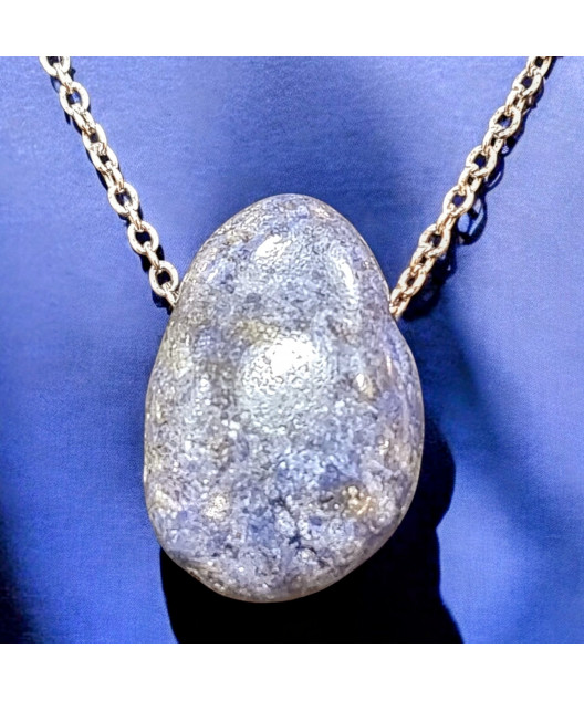 Pendentif Dumortiérite Ovale avec Chaîne (s)
