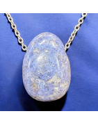 Pendentif Dumortiérite Ovale avec Chaîne (s)