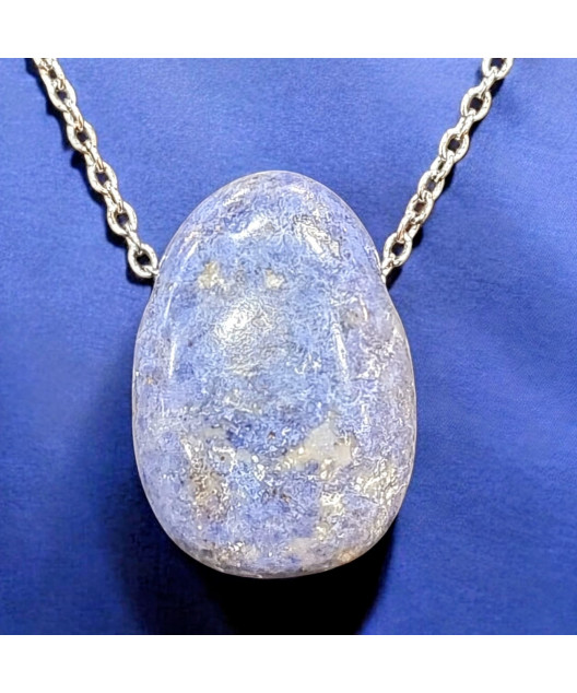 Pendentif Dumortiérite Ovale avec Chaîne (s)