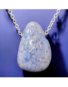 Pendentif Dumortiérite Ovale avec Chaîne (s)