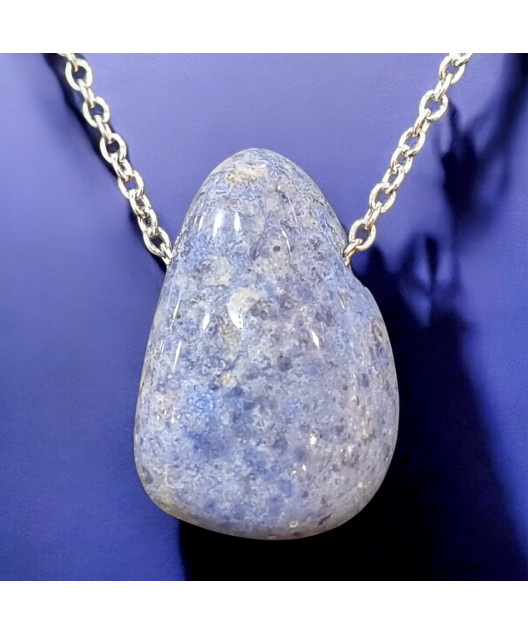 Pendentif Dumortiérite Ovale avec Chaîne (s)