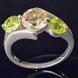 Bague Péridot Andalousite Argent 925 Taille 52 (s)