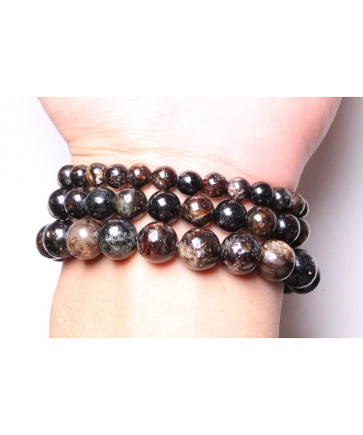 Bracelet Biotite mica pierres rondes