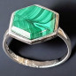 Bague Malachite Argent 925 Taille 58 (s)