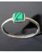 Bague Malachite Argent 925 Taille 58 (s)