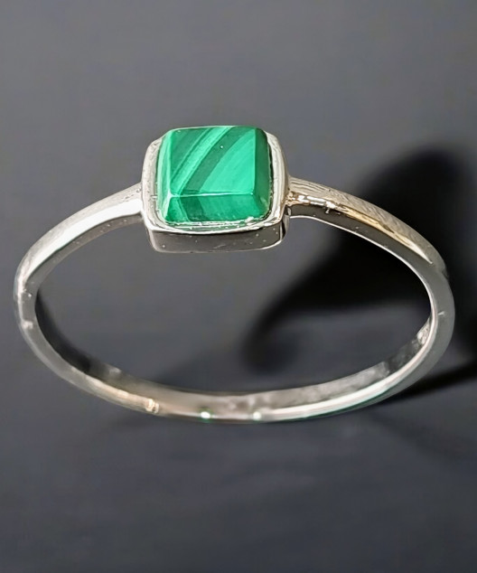 Bague Malachite Argent 925 Taille 58 (s)