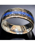 Anneau Lapis-lazuli Acier Titane Taille 63