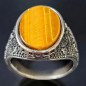 Bague Œil de tigre Acier inox Taille 64 (s)