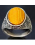 Bague Œil de tigre Acier inox Taille 64 (s)