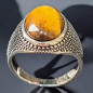 Bague Œil de tigre Acier inox Taille 64 (s)