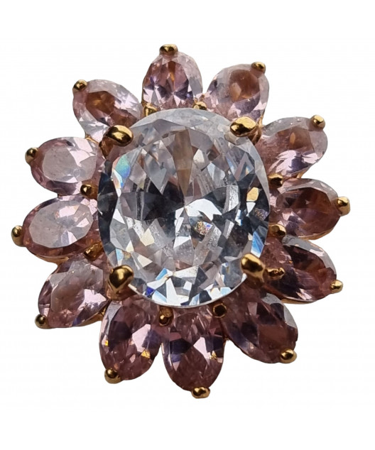 Bague Zirconium Plaquée or Taille 53