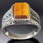 Bague Œil de tigre Acier inox Taille 64 (s)