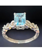 Bague Topaze bleue Argent 925 Taille 57 (s)