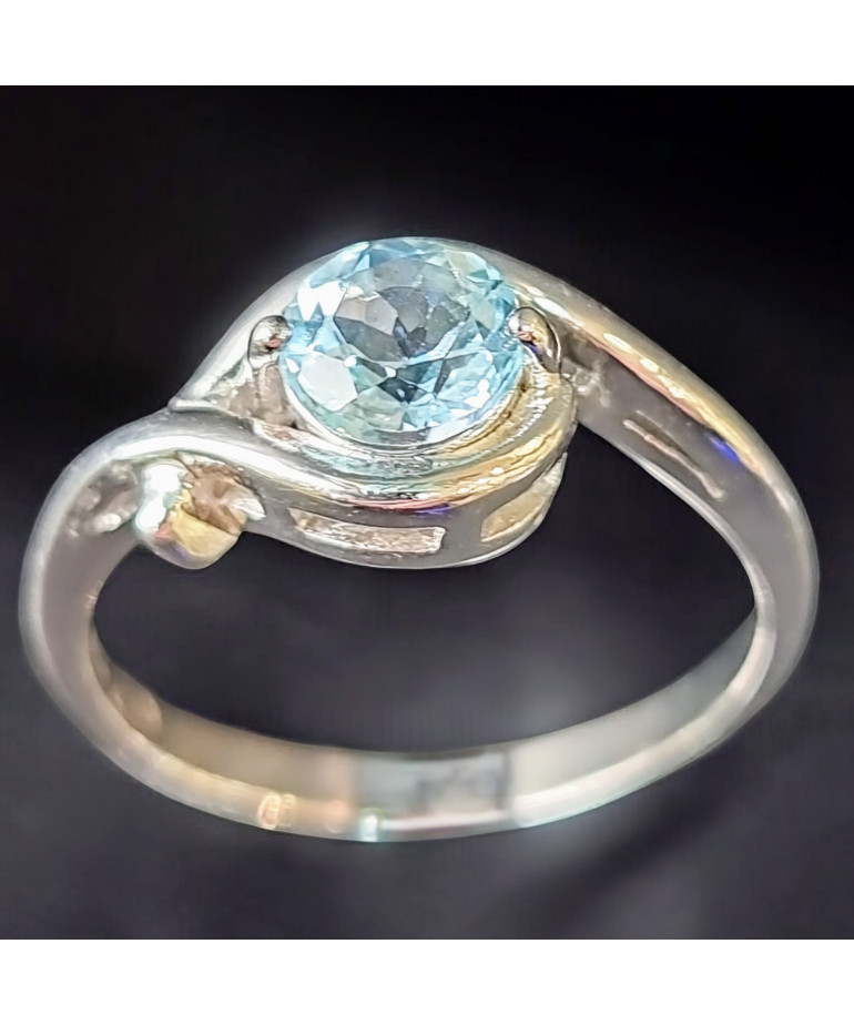 Bague Topaze bleue Argent 925 Taille 57 (s)