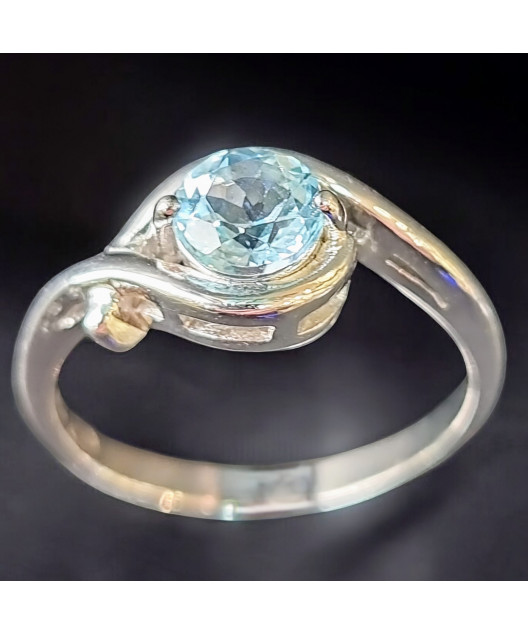 Bague Topaze bleue Argent 925 Taille 57 (s)
