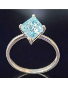Bague Topaze bleue Argent 925 Taille 56 (s)