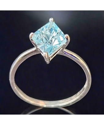 Bague Topaze bleue Argent 925 Taille 56 (s)